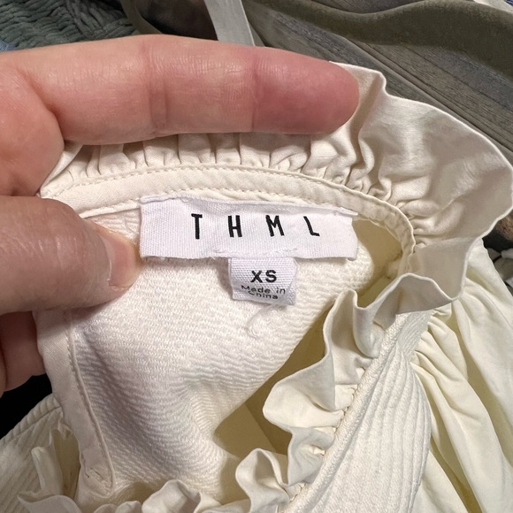 THML Ivory Ruffle Detail Dress - Picture 3 of 3